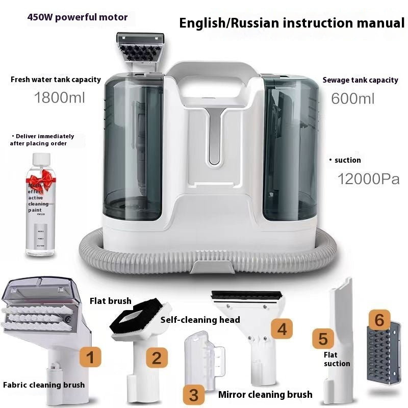 Portable Carpet & Upholstery Spot Cleaner – 6-Nozzle Deep Clean